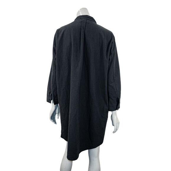 POMANDER Place Tuckernuck Women's 1/2 button short dress in black cotton size XL - Picture 4 of 10